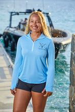 Load image into Gallery viewer, HiHo Ladies Zip Front Midnight Sun UPF50 L/S Water Shirt